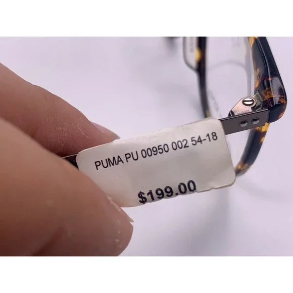 Puma PU00950 002 Brown Tortoise Gray Square Full Rim Glasses Frames 54-18-140 A1 - Picture 6 of 9